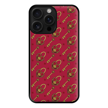 Red Locket And Key - Valentine's Day Phone Case for iPhone 16 Pro Max