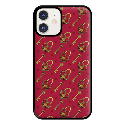 Red Locket And Key - Valentine's Day Phone Case for iPhone 11