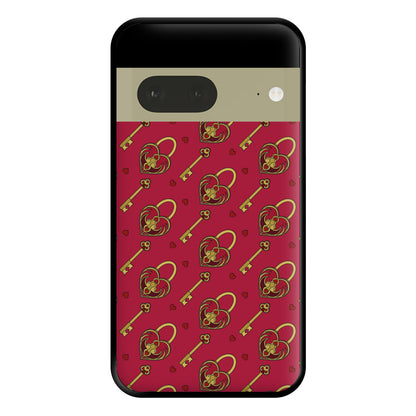 Red Locket And Key - Valentine's Day Phone Case for Google Pixel 7a