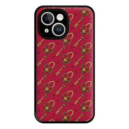 Red Locket And Key - Valentine's Day Phone Case for iPhone 14 Plus