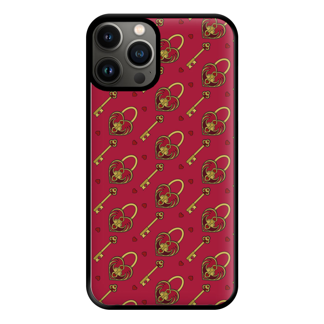 Red Locket And Key - Valentine's Day Phone Case for iPhone 13 Pro Max