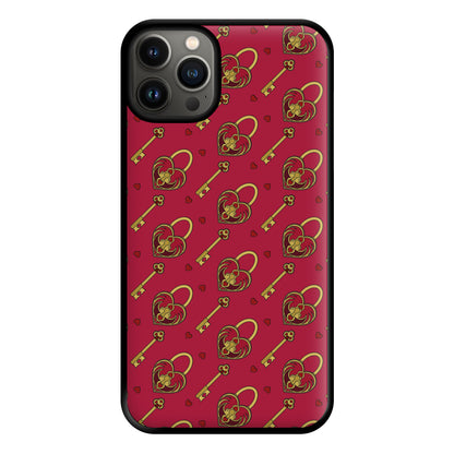 Red Locket And Key - Valentine's Day Phone Case for iPhone 13