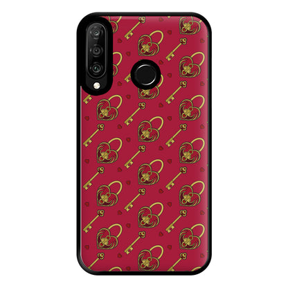 Red Locket And Key - Valentine's Day Phone Case for Huawei P30 Lite