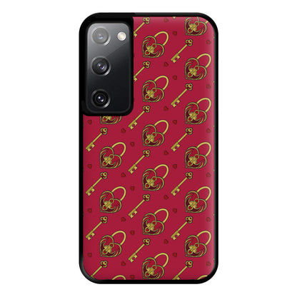 Red Locket And Key - Valentine's Day Phone Case for Galaxy S20