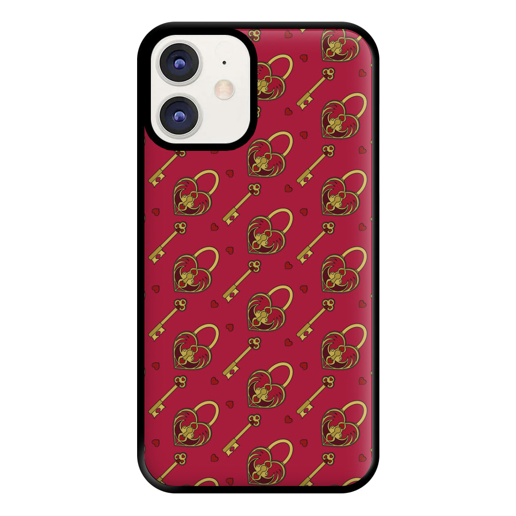 Red Locket And Key - Valentine's Day Phone Case for iPhone 12 / 12 Pro