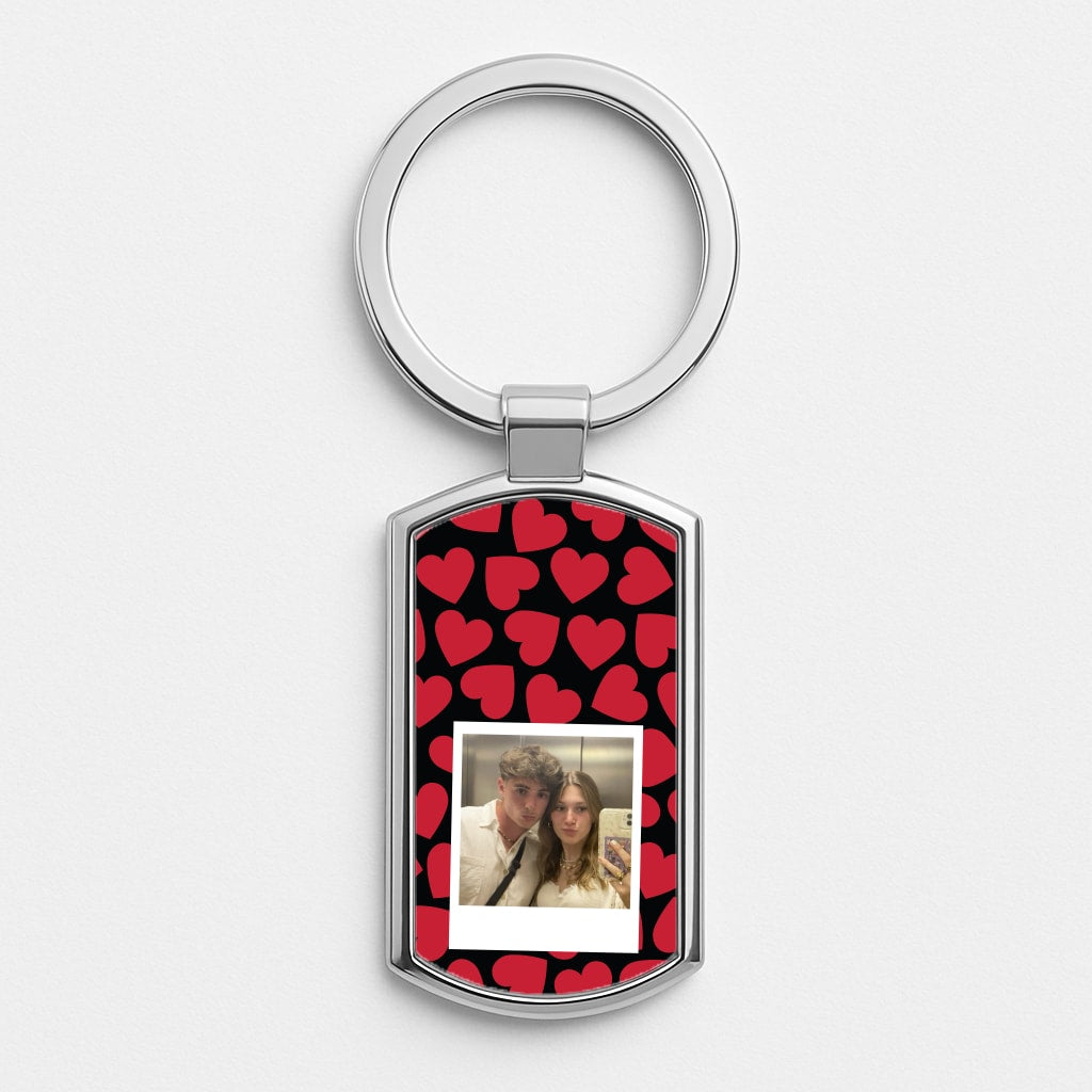Valentine's Polaroid Silver Keyring