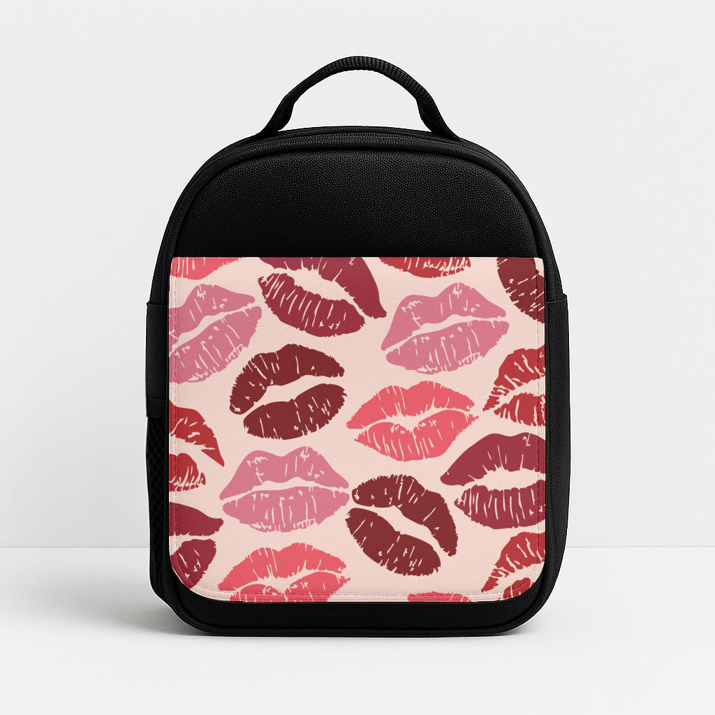 Valentine's Lips Pattern Insulated Lunchbox