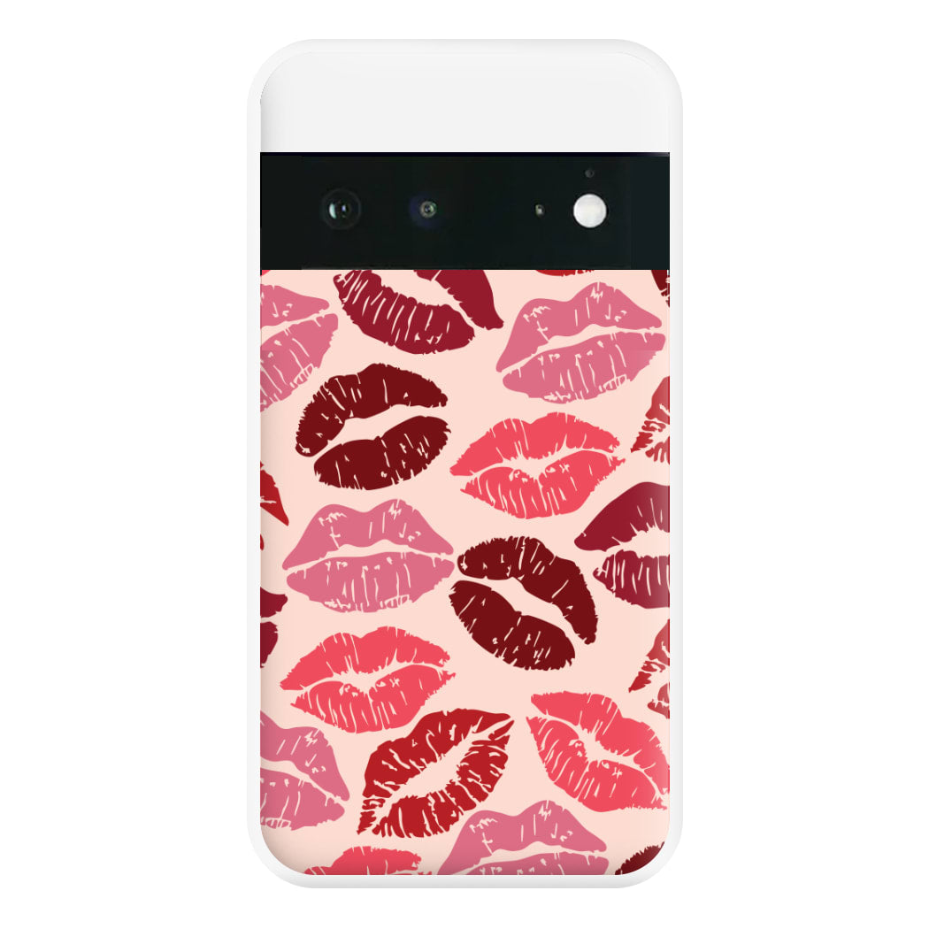 Valentine's Lips Pattern Phone Case for Google Pixel 6a