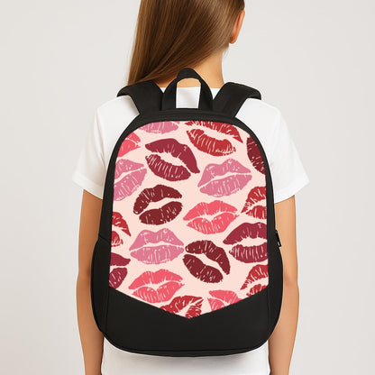Valentine's Lips Pattern Large School Bag