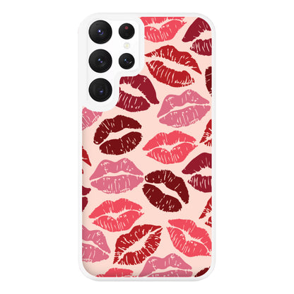 Valentine's Lips Pattern Phone Case for Galaxy S22 Ultra