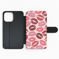 Valentine's Lips Pattern Flip Phone Case