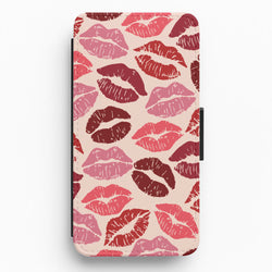 Valentine's Lips Pattern Flip / Wallet Phone Case