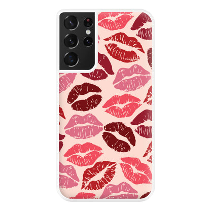 Valentine's Lips Pattern Phone Case for Galaxy S21 Ultra