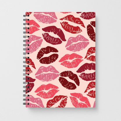 Valentine's Lips Pattern Notebook