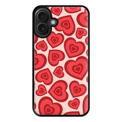 Valentine's Heart Pattern Phone Case for iPhone 16 Plus