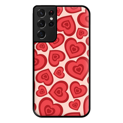 Valentine's Heart Pattern Phone Case for Galaxy S21 Ultra