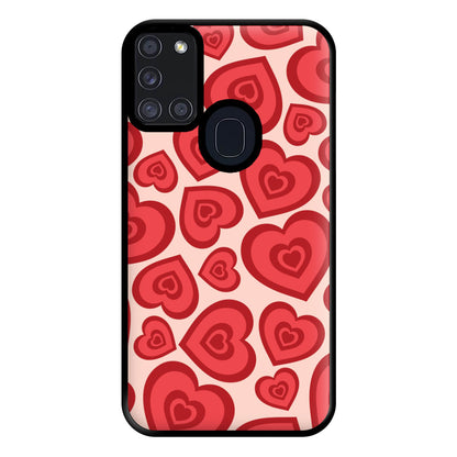 Valentine's Heart Pattern Phone Case for Galaxy A21s