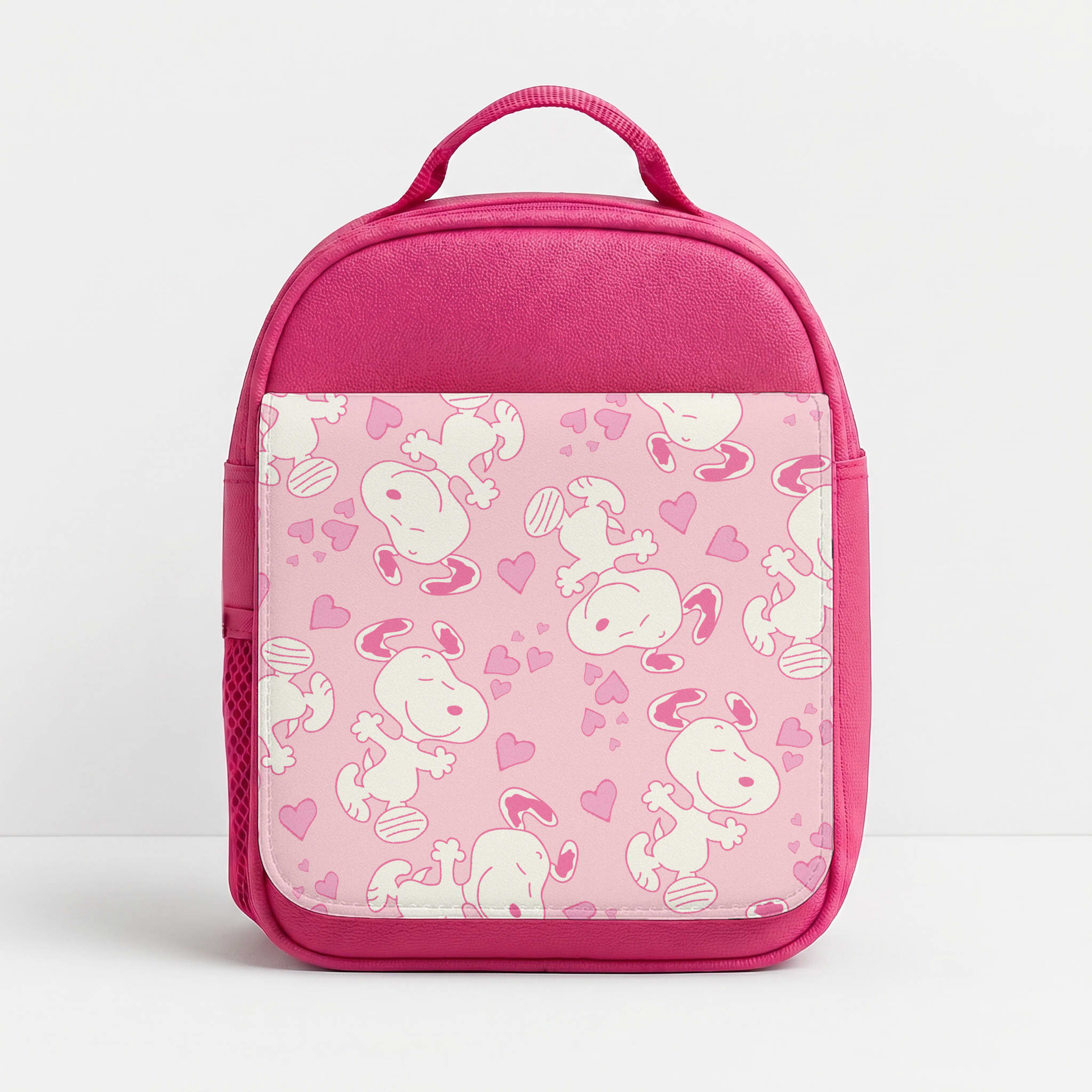 Cartoon Beagle Valentine Hearts Pattern Lunchbox - Pink