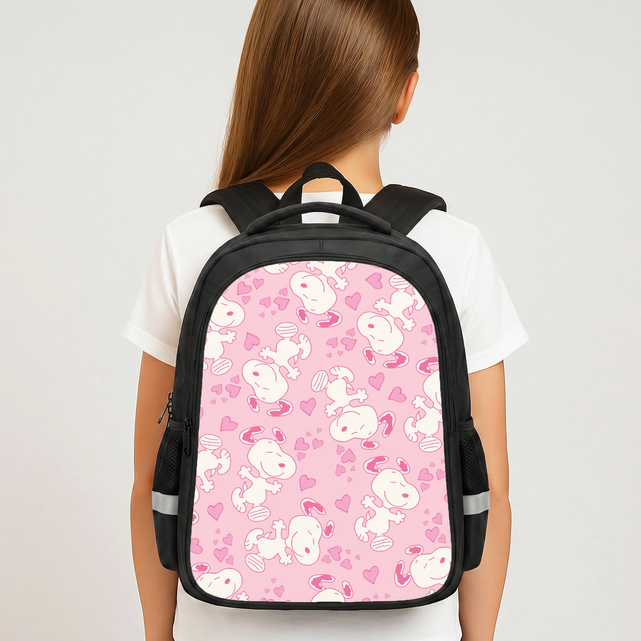 Cartoon Beagle Valentine Hearts Pattern Backpack