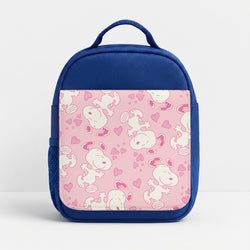Cartoon Beagle Valentine Hearts Pattern Lunchbox - Blue