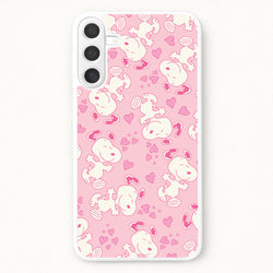 Cartoon Beagle Valentine Hearts Pattern Phone Case for Galaxy A57