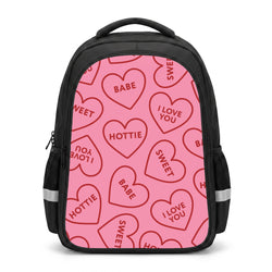 Quote Love Hearts Pattern Backpack