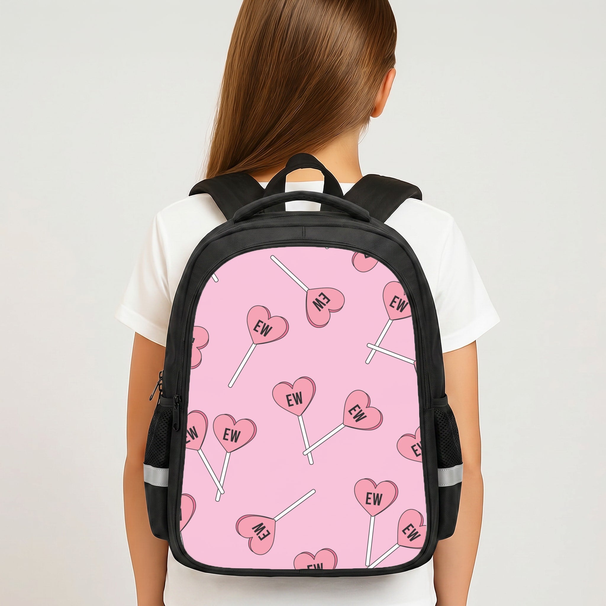 Ew Love Heart Lolipops Pattern Backpack