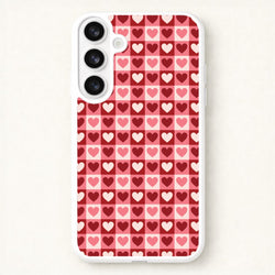 Pink Tartan Love Hearts Pattern Phone Case for Galaxy S26