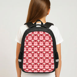 Pink Tartan Love Hearts Pattern Backpack