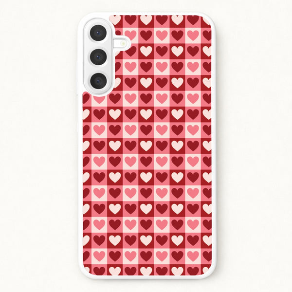 Pink Tartan Love Hearts Pattern Phone Case for Galaxy A17