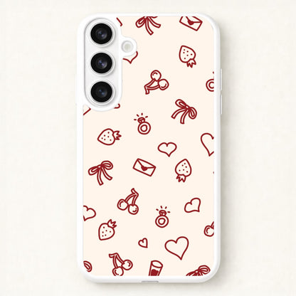 Valentines Doodles Phone Case for Galaxy S26 Plus