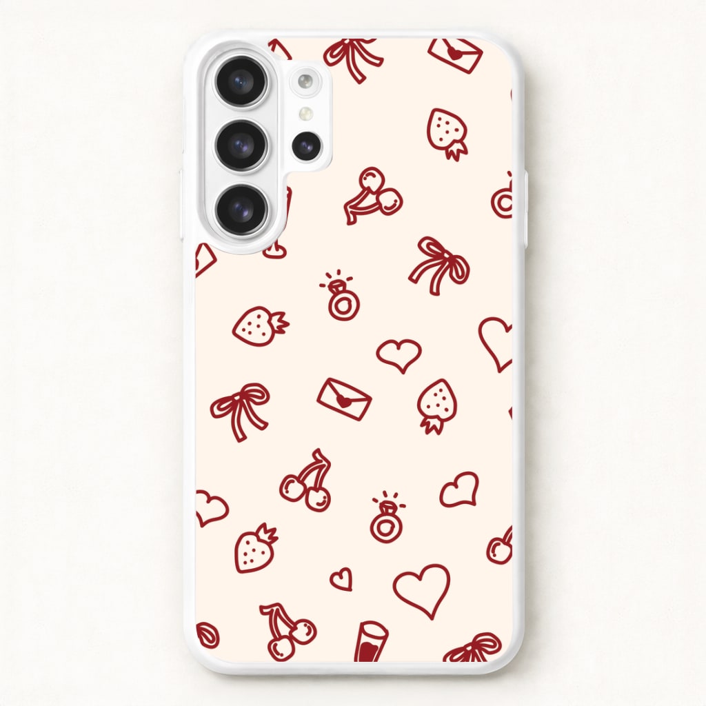 Valentines Doodles Phone Case for Galaxy S26 Ultra