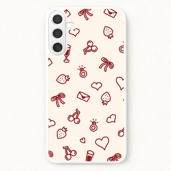Valentines Doodles Phone Case for Galaxy A57