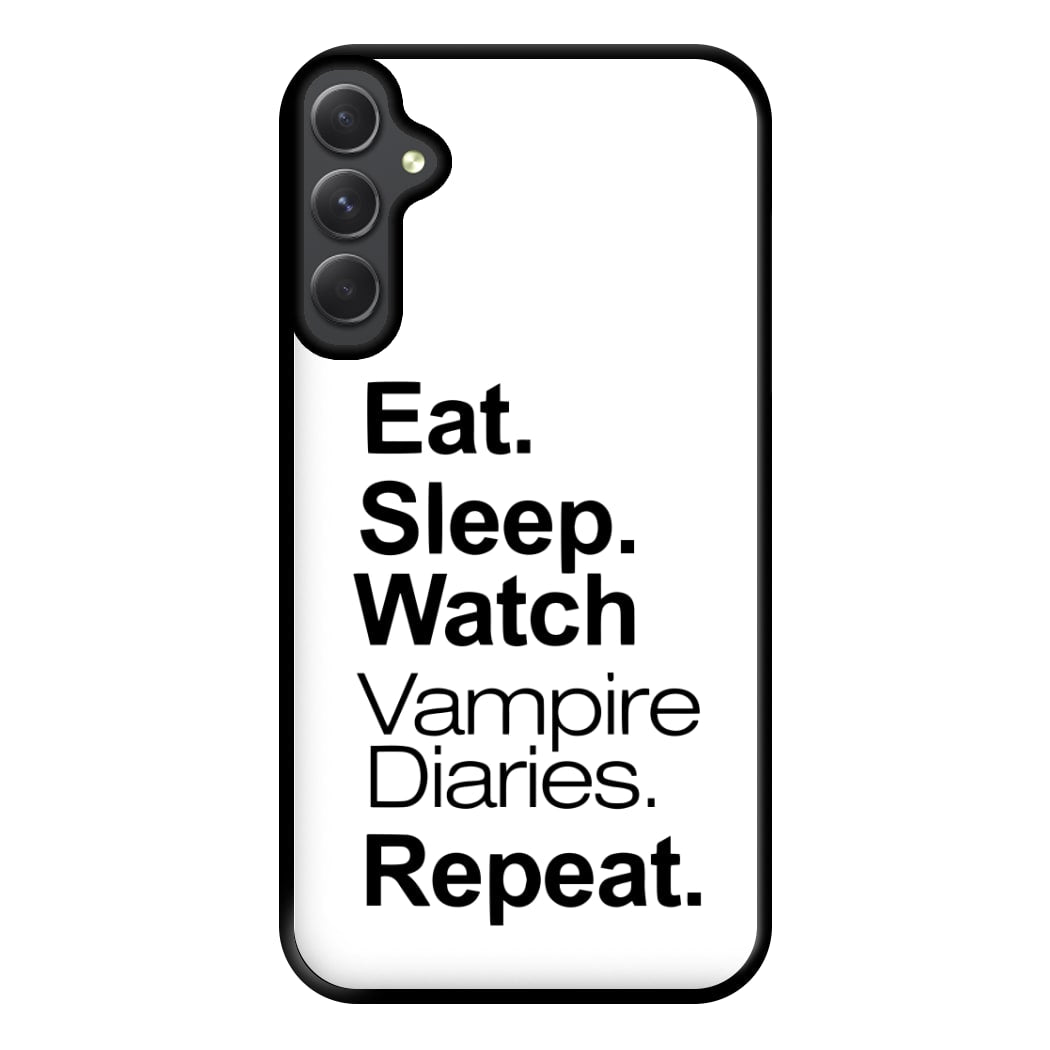 Eat Sleep Watch VPD Repeat Phone Case for Galaxy A34