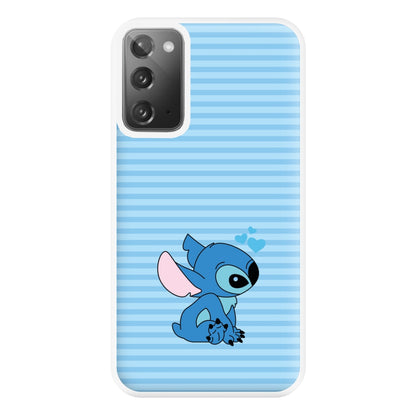 Blue Hearts Alien Blue Valentine's Phone Case for Galaxy Note 20 Ultra