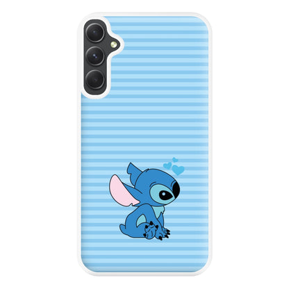 Blue Hearts Alien Blue Valentine's Phone Case for Galaxy A34