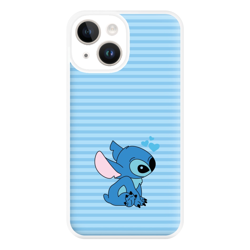 Blue Hearts Alien Blue Valentine's Phone Case for iPhone 14