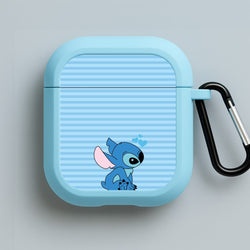 Blue Hearts Alien Blue Valentine's Blue AirPods Case