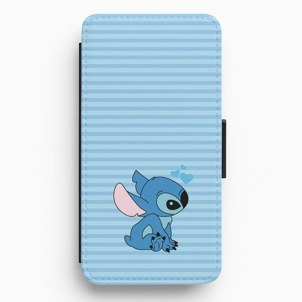 Blue Hearts Alien Blue Valentine's Flip / Wallet Phone Case