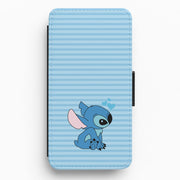 Blue Hearts Alien Blue Valentine's Flip / Wallet Phone Case 1
