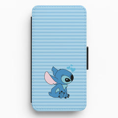 Blue Hearts Alien Blue Valentine's Flip / Wallet Phone Case