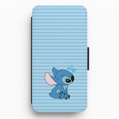 Blue Hearts Alien Blue Valentine's Flip / Wallet Phone Case