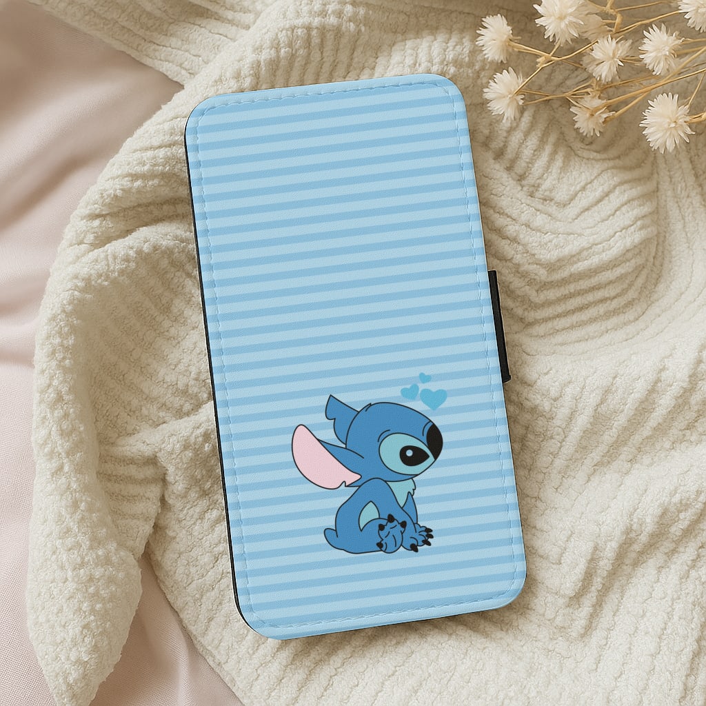 Blue Hearts Alien Blue Valentine's Wallet Phone Case