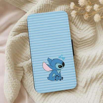 Blue Hearts Alien Blue Valentine's Wallet Phone Case
