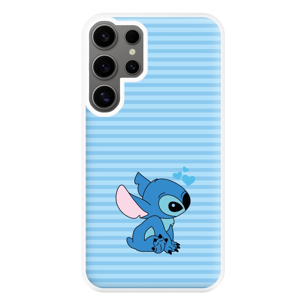 Blue Hearts Alien Blue Valentine's Phone Case for Galaxy S24 Ultra