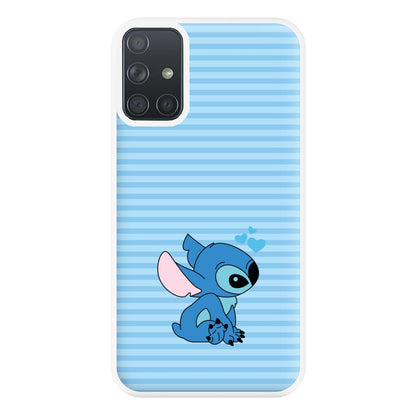 Blue Hearts Alien Blue Valentine's Phone Case for Galaxy A71