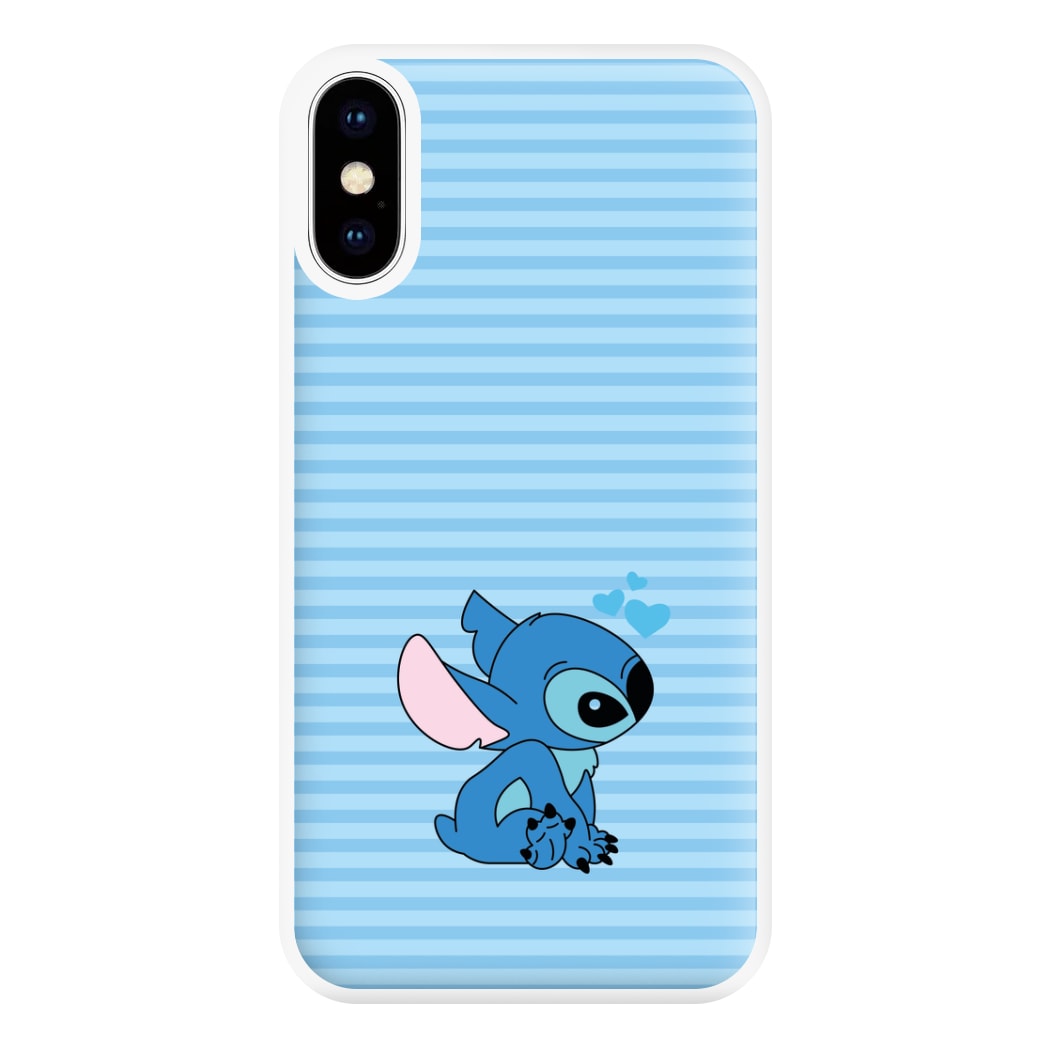 Blue Hearts Alien Blue Valentine's Phone Case for iPhone XS Max