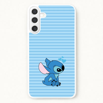 Blue Hearts Alien Blue Valentine's Phone Case for Galaxy A17