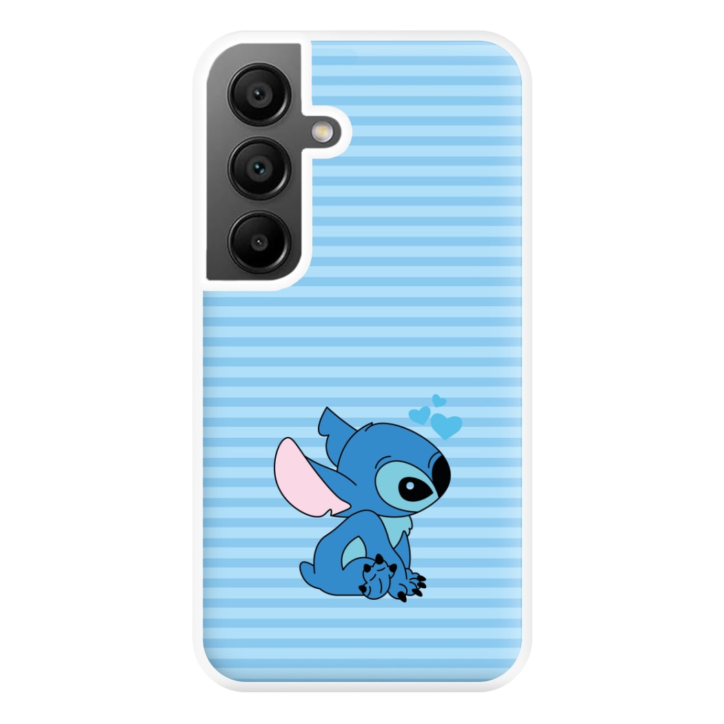 Blue Hearts Alien Blue Valentine's Phone Case for Galaxy A55