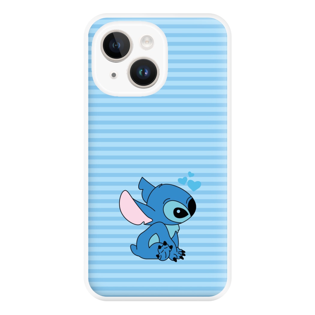 Blue Hearts Alien Blue Valentine's Phone Case for iPhone 14 Plus